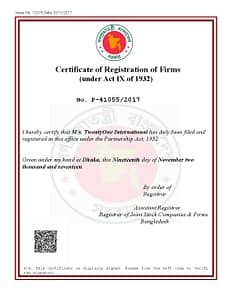Certificate of Partnership Firm in Bangladesh